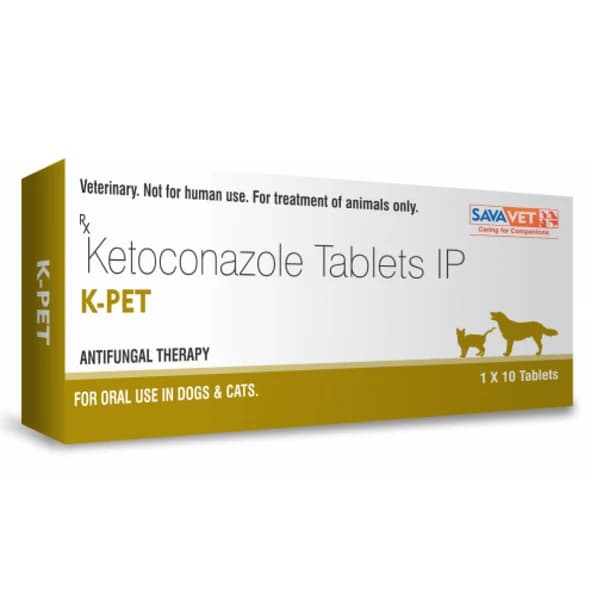 Savavet K-Pet (Ketoconazole IP 200mg) Antifungal Tablets for Dogs & Cats (Strip of 10 Tablets)