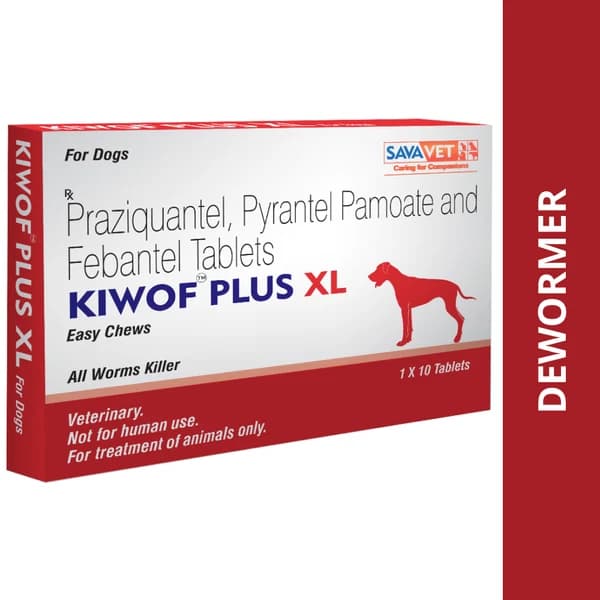 Savavet Kiwof Plus XL Broad-Spectrum Chewable Deworming Tablets for Large & Giant Dogs (Pack of 10 Tablets