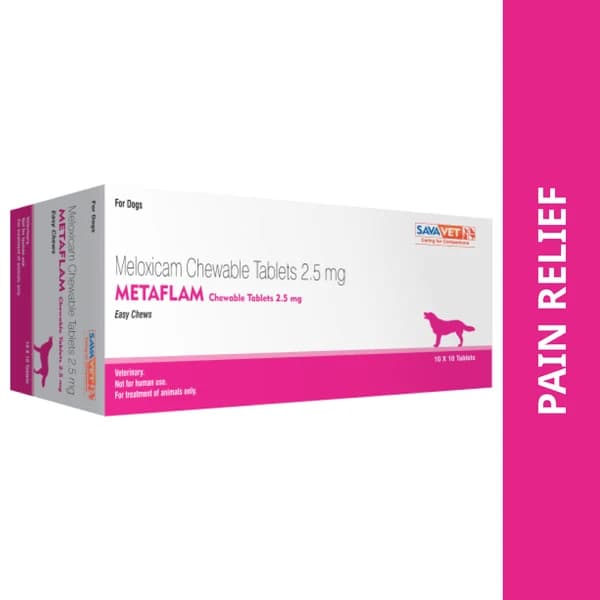 Savavet Metaflam (Meloxicam 2.5 mg) Chewable Analgesic & Anti-Inflammatory Tablets for Dogs