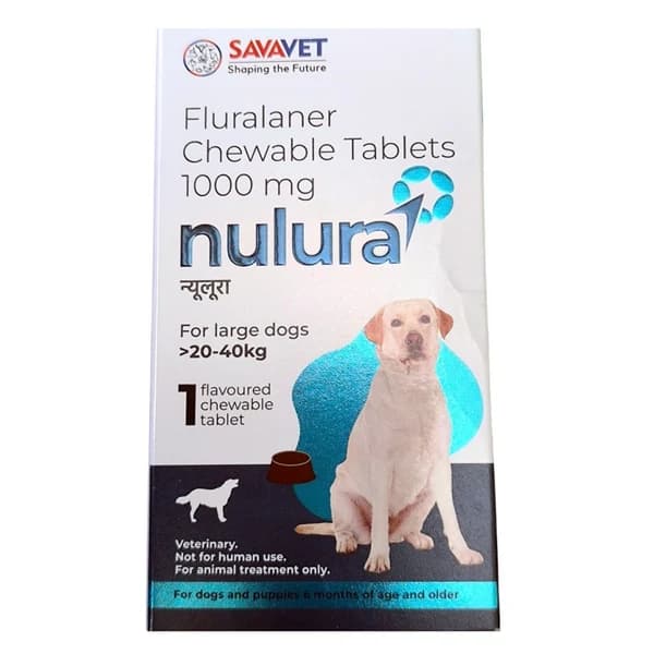 Savavet Nulura (Fluralaner 1000 mg) Chewable Ectoparasitic Tablet for Large Dogs (20 to 40 kg)