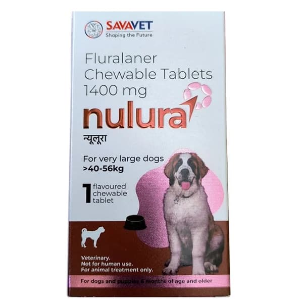 Savavet Nulura (Fluralaner 1400 mg) Chewable Ectoparasitic Tablet for Extra Large & Giant Breed Dogs (40 to 56 kg)