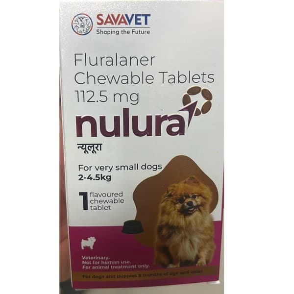 Savavet Nulura (Fluralaner 112.5 mg) Chewable Ectoparasitic Tablet for Very Small & Toy Breed Dogs (2 to 4.5 kg)