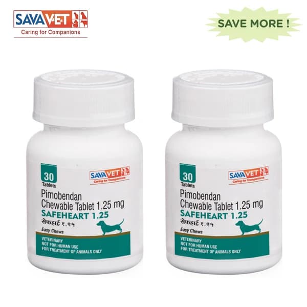 Savavet Safeheart (Pimobendan) Inodilator Cardiac Chewable Tablets for Dogs (Value Pack of 2 Boxes – 60 Tablets Total)