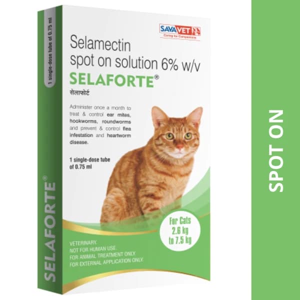 Savavet Selaforte (Selamectin 6% w/v) Broad-Spectrum Endectocide Spot-On Solution for Cats