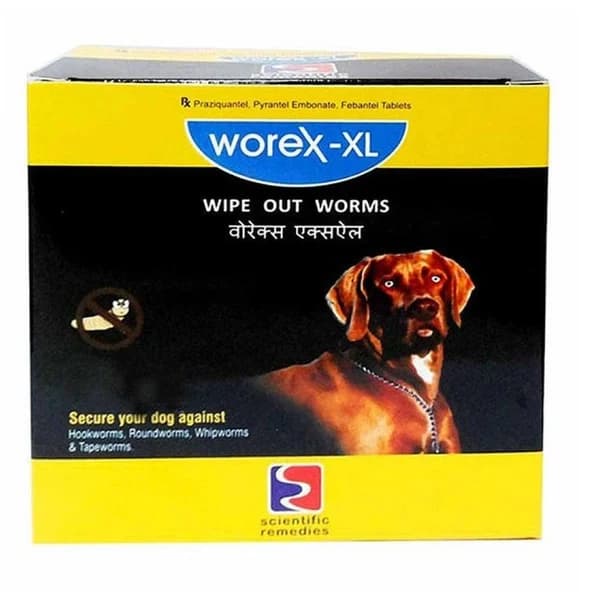 Scientific Remedies Worex XL Dewormer Tablets for Large Dogs – Broad-Spectrum Triple-Action Anthelmintic Tablet with Praziquantel, Pyrantel Embonate & Febantel for Intestinal Parasite Control