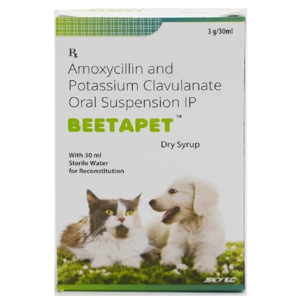 SkyEc Beetapet Dry Syrup (Amoxicillin & Potassium Clavulanate) for Dogs and Cats (30ml)