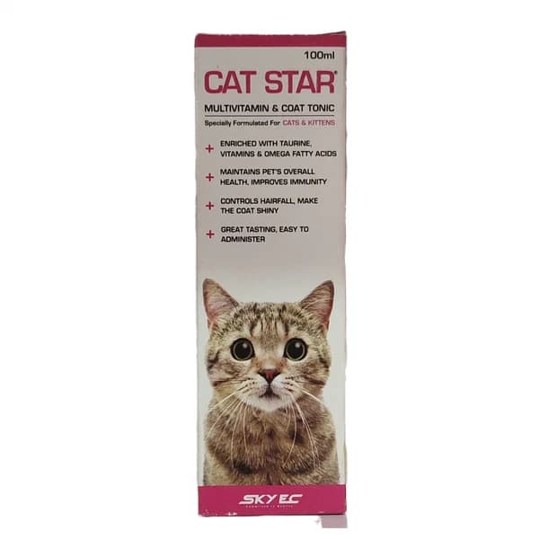 SkyEc CatStar Multivitamin & Coat Tonic Syrup for Cats and Kittens (100ml)