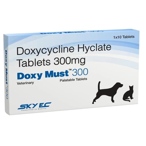 SkyEc Doxy Must 300mg (Doxycycline Hyclate) Tablets for Medium to Large Dogs and Cats