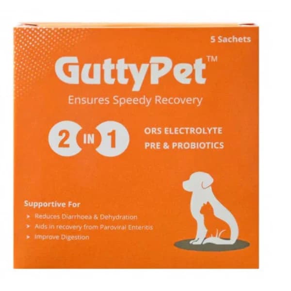 SkyEc Gutty Pet 2-in-1 ORS Electrolyte & Probiotic Sachet for Dogs and Cats
