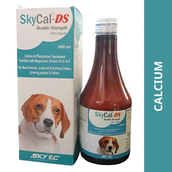 SkyEc SkyCal Pet DS Double Strength Calcium & Bone Supplement Tablets for Dogs and Cats