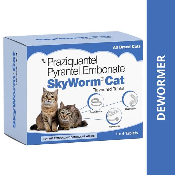 SkyEc SkyWorm Cat Deworming Tablets (Pack of 4 Tablets)