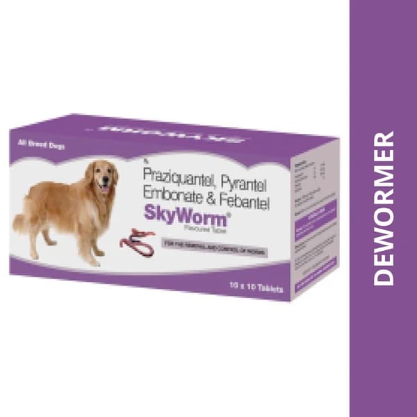 SkyEc SkyWorm Dog Deworming Tablets (Pack of 10 Tablets)