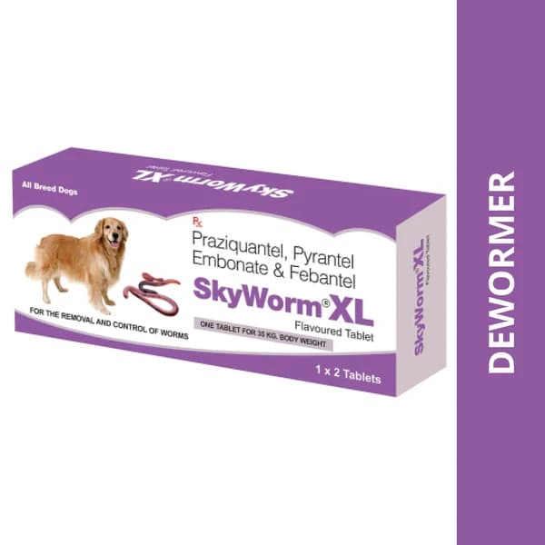 SkyEc SkyWorm XL Broad-Spectrum Deworming Tablets for Large Dogs (Pack of 2 Tablets)