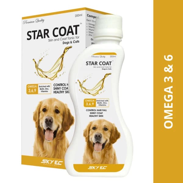 SkyEc Star Coat Omega 3 + 6 Skin & Coat Tonic Syrup for Dogs and Cats