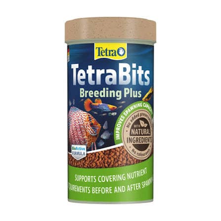 TetraBits Breeding Plus Fish Food – Advanced Spawning & Conditioning Slow-Sinking Granule Diet with ~47% Protein, Omega-3 Fatty Acids, BioActive Immune Stimulators & Hormone-Free Formula for Tropical Parent Fish (48g Pack)