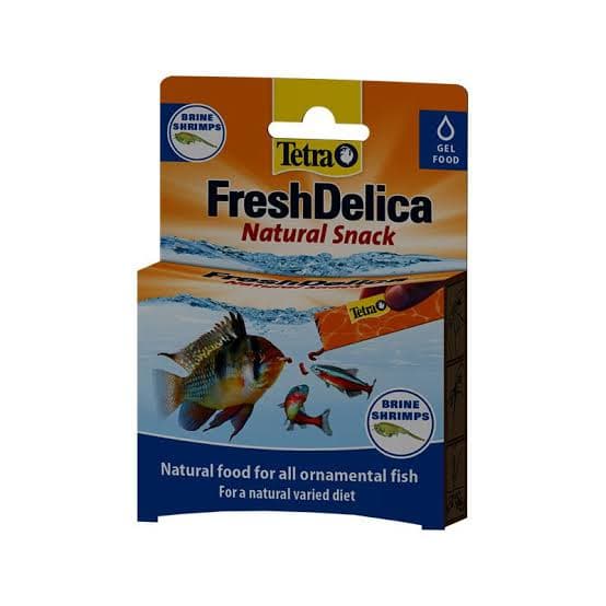 Tetra FreshDelica Brine Shrimps Nutrient-Rich Gel Treat – Advanced Sterile Gel Supplement with 39% Real Brine Shrimp (Artemia salina), Live-Food Texture, 3-Year Shelf Life & Zero Refrigeration Required for Ornamental Aquarium Fish (48g Pack)