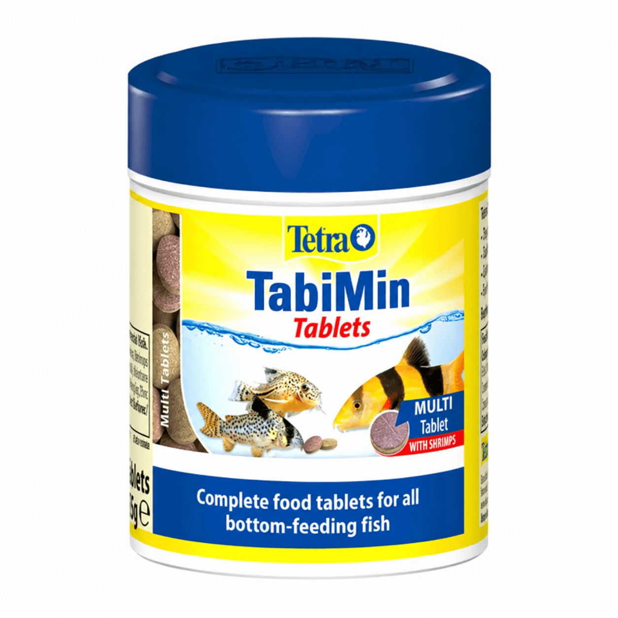 Tetra TabiMin Sinking Tablets Fish Food with Shrimp – Dual-Colour Targeted Sinking Diet with 5% Shrimp, Omega-3, Algae & Carotenoids for Bottom Feeders & Timid Fish Growth (36g / 120-Tablet Pack)