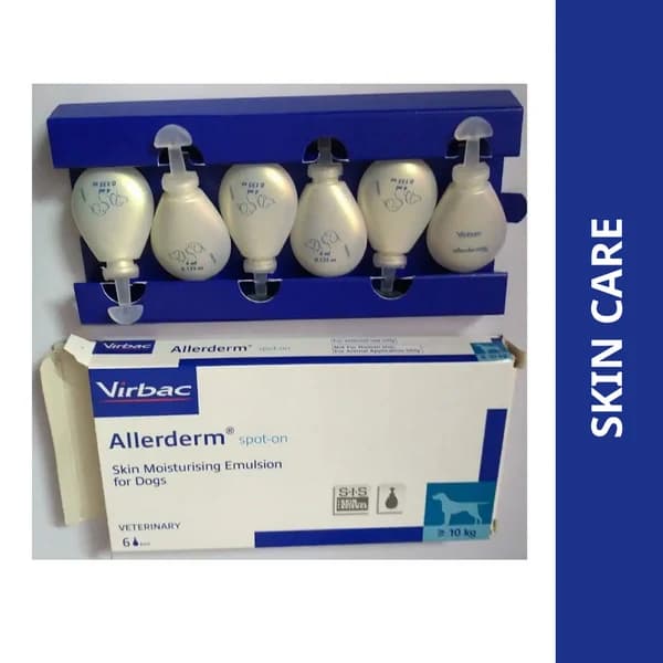 Virbac Allerderm Spot-On Skin Lipid Complex Epidermal Barrier Repair Emulsion for Dogs (Box of 6 Pipettes)