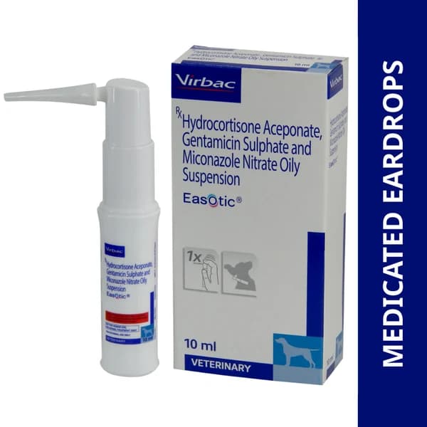 Virbac EasoticVete rinary Otic Suspension Ear for Dogs (10ml Dispenser) Drops
