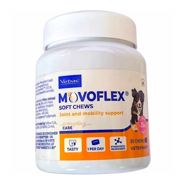 Virbac Movoflex Advanced Joint Mobility & Cartilage Support Soft Chews for Large & Giant Dogs (>35kg) (30 Soft Chews Tub)