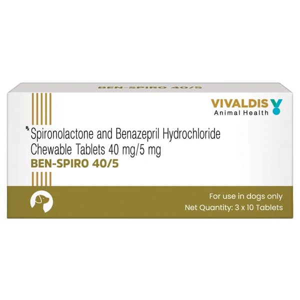 Vivaldis Ben-Spiro (Spironolactone & Benazepril Hydrochloride) Cardiac Care Chewable Tablets for Dogs