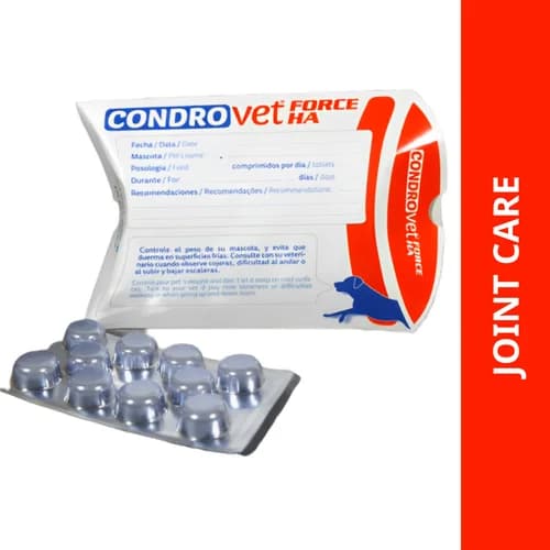 Vivaldis Condrovet Force HA Joint Support Chewable Tablets for Dogs (Strip of 10 Tablets)