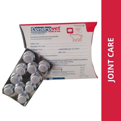 Vivaldis Condrovet Large Force HA Joint Support Chewable Tablets for Large Breed Dogs (Strip of 10 Tablets