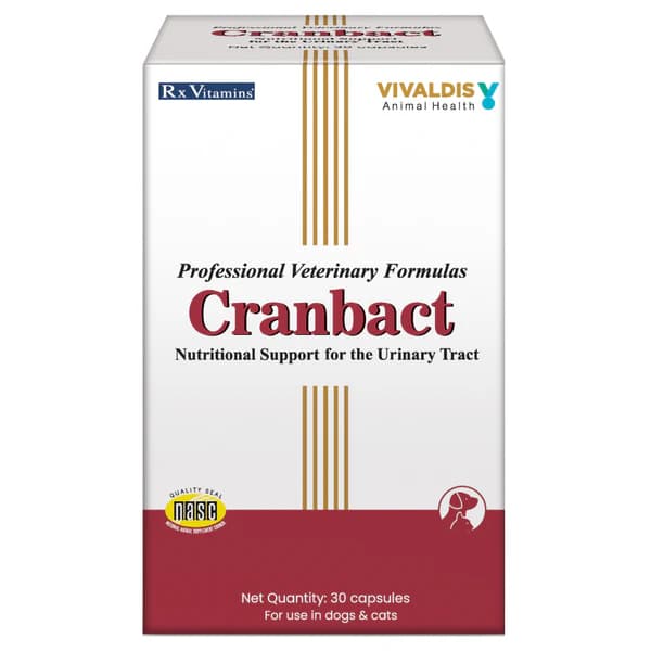 Vivaldis Cranbact Urinary Tract Support & Anti-Adherence Capsules for Dogs & Cats (Pack of 30)