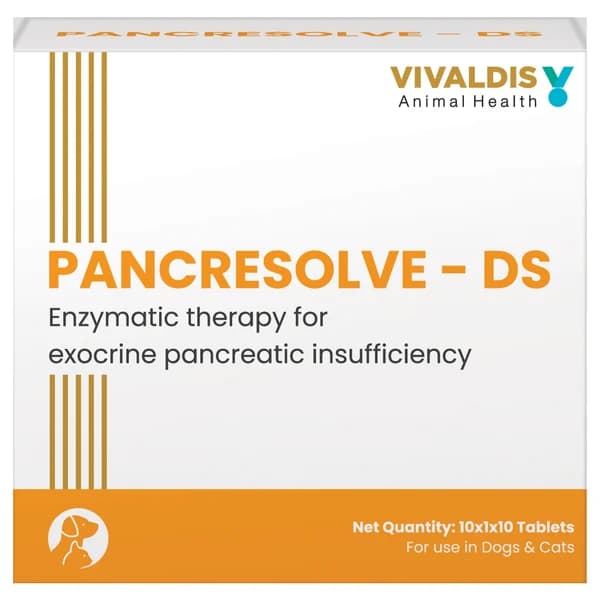 Vivaldis Pancresolve DS Double-Strength Pancreatic Enzyme Replacement Tablets for Dogs & Cats (10 Tablets)