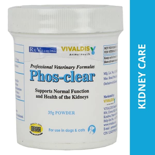 Vivaldis Phos-Clear (Aluminium Hydroxide Gel Powder) Advanced Intestinal Phosphate Binder for Dogs & Cats (35g)