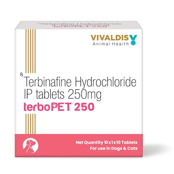 Vivaldis TerboPET 250mg (Terbinafine Hydrochloride) Broad-Spectrum Systemic Antifungal Tablets for Dogs & Cats