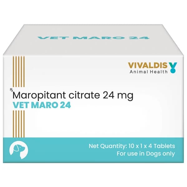Vivaldis Vet Maro 24mg (Maropitant Citrate) Fast-Acting Antiemetic Tablets for Dogs (Pack of 4 Tablets)