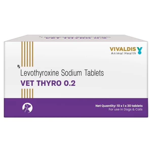 Vivaldis Vet Thyro 0.2 (Levothyroxine Sodium 0.2 mg) Thyroid Hormone Replacement Tablets for Dogs & Cats